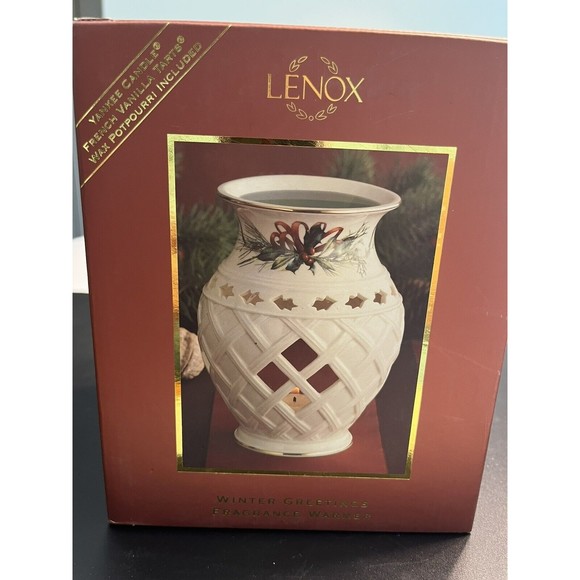 NIB - Lenox Winter Greetings Fragrance Warmer Yankee Candle Vanilla Tart Wax - Picture 8 of 12